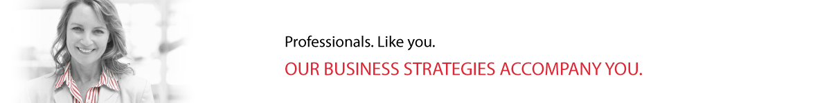 Professionals. Like you. Our business strategies accompany you.
