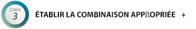 Étape 3 - Établir la combinaison appropriée